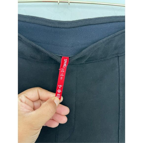 SPANX Faux Suede Ponte Flared Pants Size Large - Picture 3 of 8